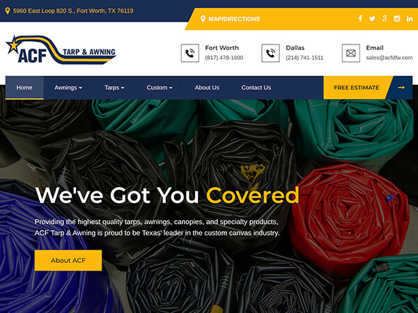 ACF Tarp & Awning - Tarp & Awning Company Websites