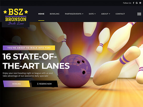 Bronson Strike Zone - Bowling Center Websites