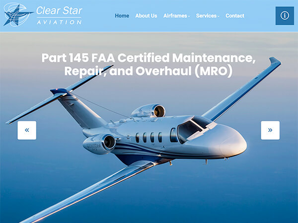 Clear Star Aviation - Business Aviation Websites