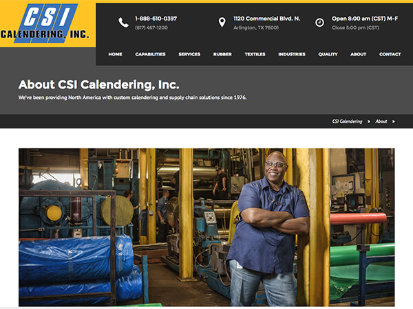 CSI Calendering - Industrial Websites