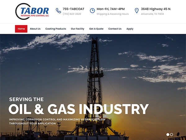 Tabor Internal Pipe Coating - Industrial Websites