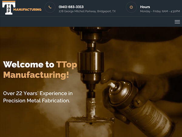 TTop Manufacturing - Manufacturing Company Websites